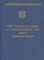 Tapa de The 'Yugoslav' crisis in international law