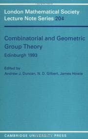 Tapa de Combinatorial and geometric group theory