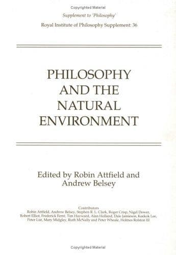 Tapa de Philosophy and the natural environment
