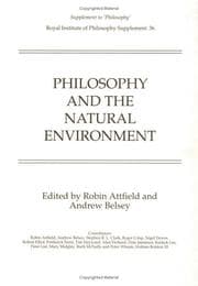 Tapa de Philosophy and the natural environment