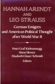 Tapa de Hannah Arendt and Leo Strauss
