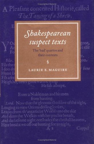 Tapa de Shakespearean Suspect Texts