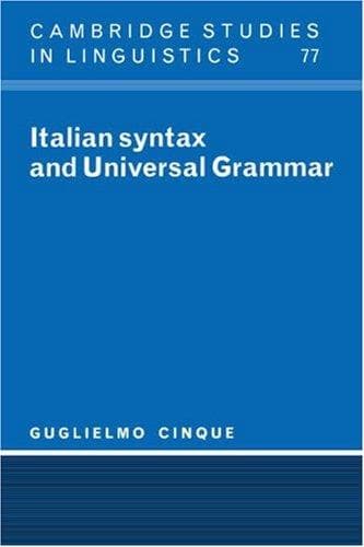 Tapa de Italian syntax and universal grammar