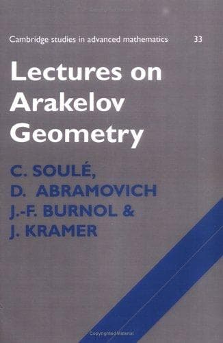 Tapa de Lectures on Arakelov Geometry (Cambridge Studies in Advanced Mathematics)