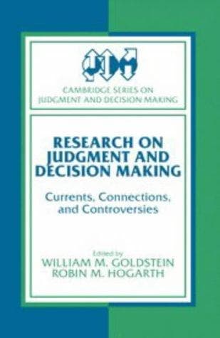 Tapa de Research on judgment and decision making