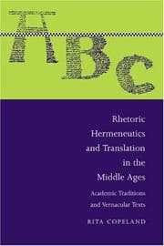 Tapa de Rhetoric, hermeneutics, and translation in the Middle Ages