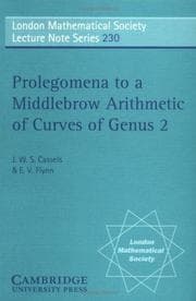 Tapa de Prolegomena to a middlebrow arithmetic of curves of genus 2