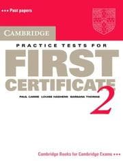 Tapa de Cambridge Practice Tests for First Certificate 2
