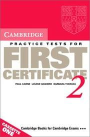 Tapa de Cambridge practice tests for first certificate