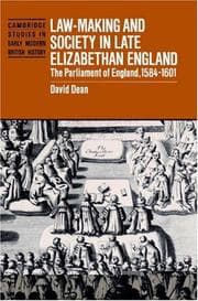 Tapa de Law-Making and Society in Late Elizabethan England