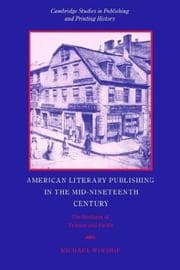 Tapa de American Literary Publishing in the Mid-nineteenth Century