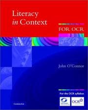 Tapa de Literacy in Context for GCSE Student's Book (Literacy in Context)