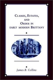 Tapa de Classes, Estates and Order in Early-Modern Brittany