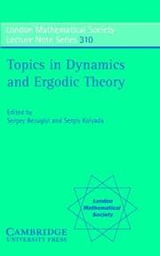 Tapa de Topics in dynamics and ergodic theory