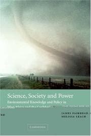 Tapa de SCIENCE, SOCIETY AND POWER: ENVIRONMENTAL KNOWLEDGE AND POLICY IN WEST AFRICA AND THE CARIBBEAN