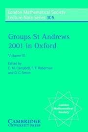 Tapa de Groups St Andrews 2001 in Oxford