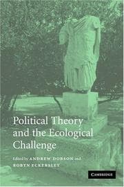 Tapa de Political theory and the ecological challenge
