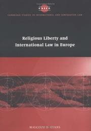 Tapa de Religious liberty and international law in Europe