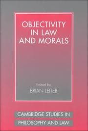 Tapa de Objectivity in law and morals