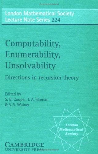 Tapa de Computability, enumerability, unsolvability