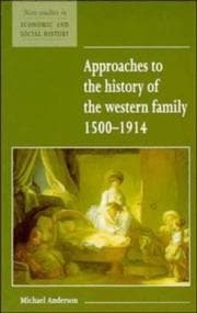 Tapa de Approaches to the history of the Western family, 1500-1914