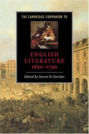 Tapa de The Cambridge Companion to English Literature, 16501740