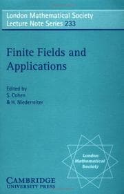 Tapa de Finite fields and applications