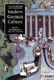Tapa de The Cambridge companion to modern German culture