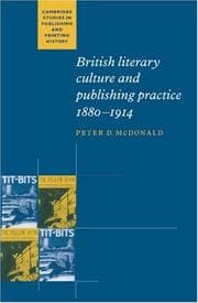 Tapa de British literary culture and publishing practice, 1880-1914