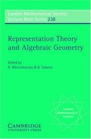 Tapa de Representation theory and algebraic geometry