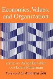 Tapa de Economics, Values, and Organization