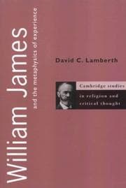 Tapa de William James and the metaphysics of experience