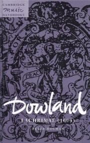 Tapa de Dowland, Lachrimae (1604) (Cambridge Music Handbooks)