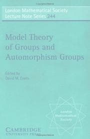 Tapa de Model theory of groups and automorphism groups