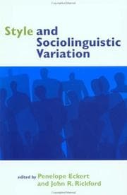 Tapa de Style and sociolinguistic variation