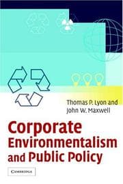 Tapa de CORPORATE ENVIRONMENTALISM AND PUBLIC POLICY