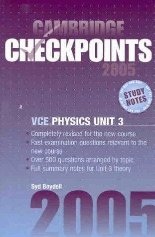 Tapa de Cambridge Checkpoints VCE Physics Unit 3 2005
