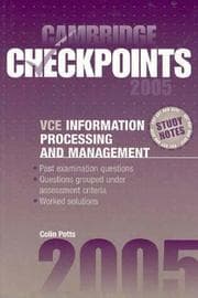 Tapa de Cambridge Checkpoints VCE Information Processing and Management 2005