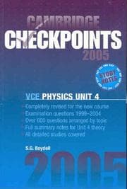Tapa de Cambridge Checkpoints VCE Physics Unit 4 2005
