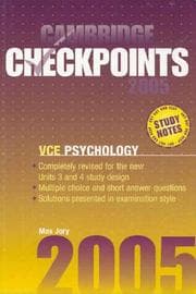 Tapa de Cambridge Checkpoints VCE Psychology 2005