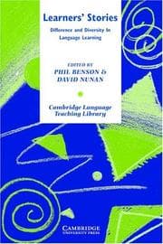 Tapa de LEARNERS' STORIES: DIFFERENCE AND DIVERSITY IN LANGUAGE LEARNING; ED. BY PHIL BENSON