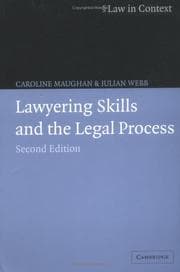 Tapa de Lawyering skills and the legal process