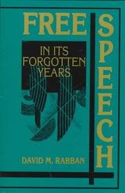 Tapa de Free speech in its forgotten years