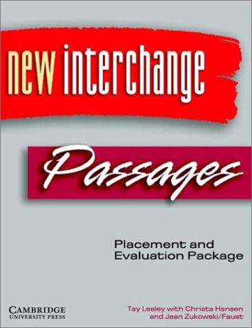 Tapa de New Interchange and Passages Placement and Evaluation Package
