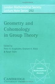 Tapa de Geometry and cohomology in group theory