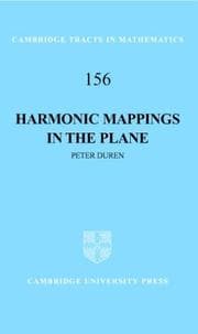 Tapa de Harmonic Mappings in the Plane (Cambridge Tracts in Mathematics)