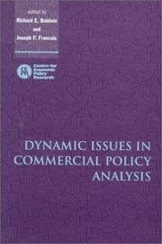 Tapa de Dynamic issues in applied commercial policy analysis