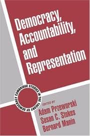 Tapa de Democracy, Accountability, and Representation (Cambridge Studies in the Theory of Democracy)