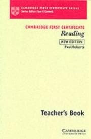 Tapa de Cambridge First Certificate Reading Teacher's book (Cambridge First Certificate Skills)