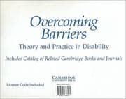 Tapa de Overcoming Barriers: Theory and Practice in Disability CD-ROM full text